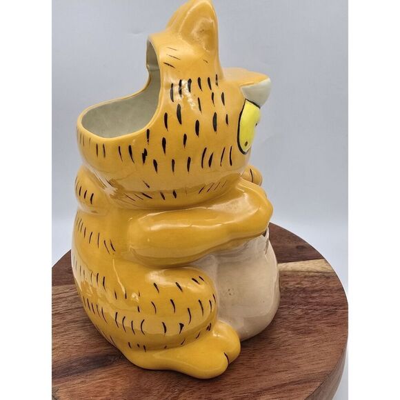 VTG Garfield Hand Painted Ceramic Cookie Jar / Planter ( Personalized Grant ) - Picture 5 of 12